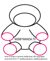 webbywanda.tv's how to draw a cartoon teddy bear step 3